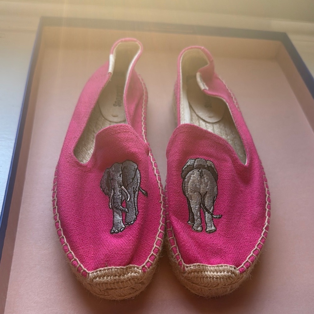 Pink Espadrilles with Elephant Design
